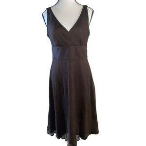 J. Crew Brown Silk V-Neck Dress Size 6